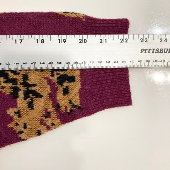 NWOT FARM RIO Cardigan M Oversized Wild-Leopards&Animal-Print Fuchsia-Pink&Brown - Picture 12 of 12